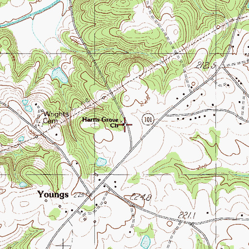 Topographic Map of Harris Grove Church, SC