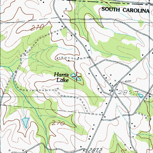 Topographic Map of Harris Lake, SC