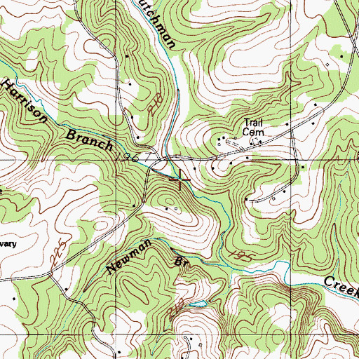 Topographic Map of Harrison Branch, SC