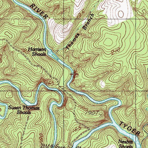 Topographic Map of Harrison Shoals, SC