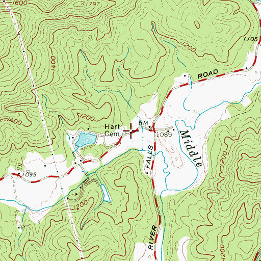 Topographic Map of Hart Cemetery, SC