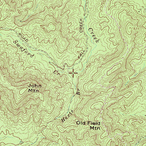 Topographic Map of Harts Branch, SC