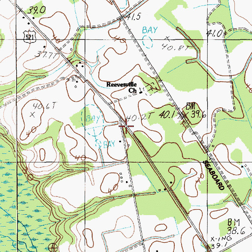 Topographic Map of Harvin School, SC