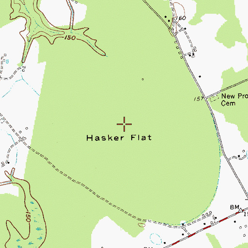 Topographic Map of Hasker Flat, SC