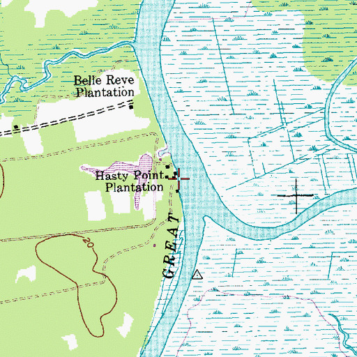 Topographic Map of Hasty Point Plantation, SC