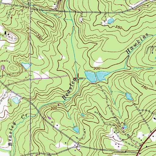 Topographic Map of Hawkins Branch, SC