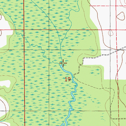 Topographic Map of Marshall Creek, FL