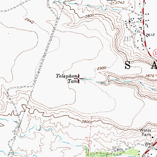 Topographic Map of Telephone Tank, AZ