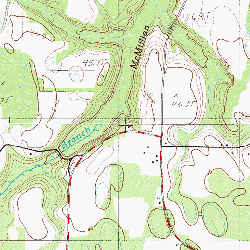 Topographic Map of Haywood School, SC