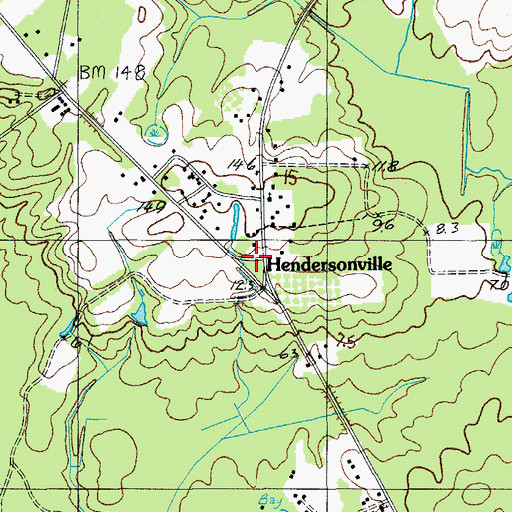Topographic Map of Hendersonville, SC