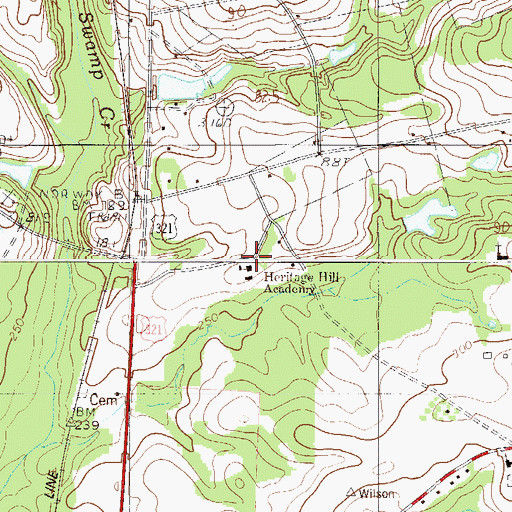 Topographic Map of Heritage Hill Academy, SC
