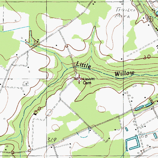 Topographic Map of Hewitt Cemetery, SC