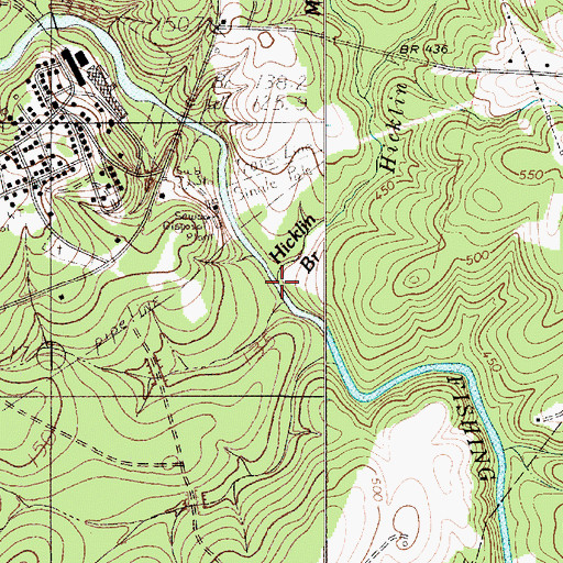 Topographic Map of Hicklin Branch, SC