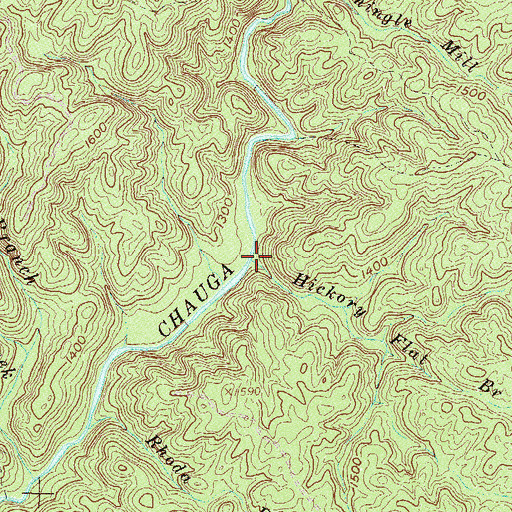 Topographic Map of Hickory Flat Branch, SC