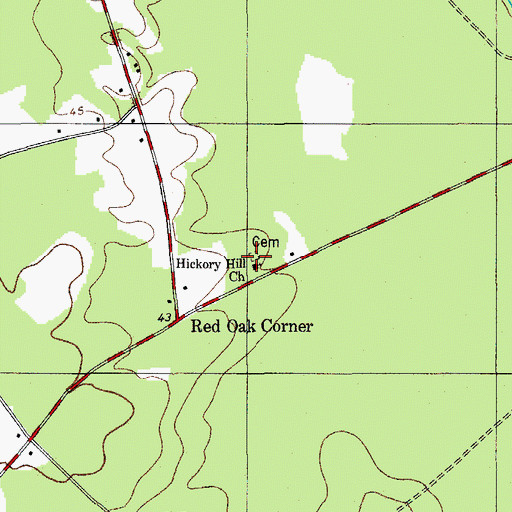 Topographic Map of Hickory Hill Church, SC