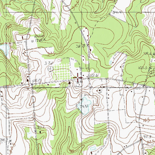 Topographic Map of Hickory Hill School, SC