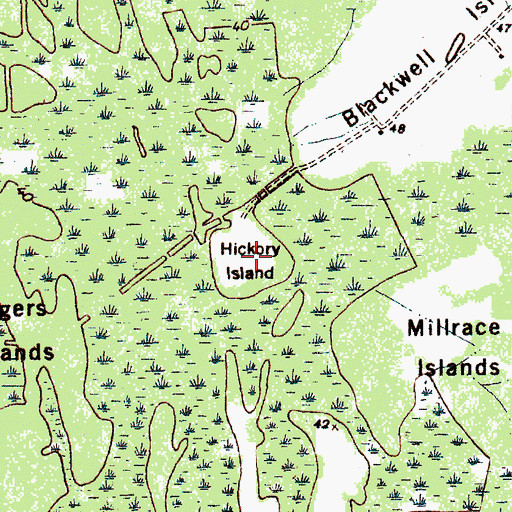 Topographic Map of Hickory Island, SC