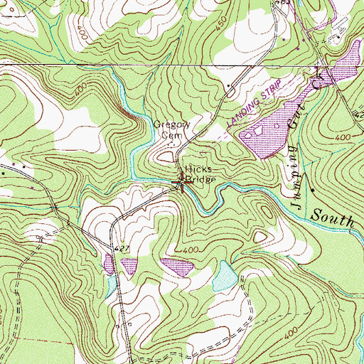 Topographic Map of Hicks Bridge, SC