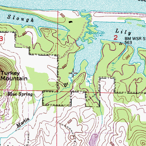 Topographic Map of Martin Branch, AL