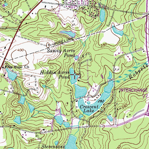 Topographic Map of Hidden Acres Pond, SC