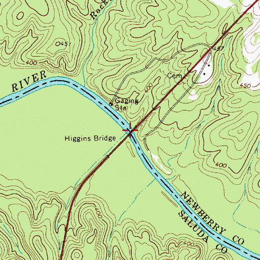 Topographic Map of Higgins Bridge, SC