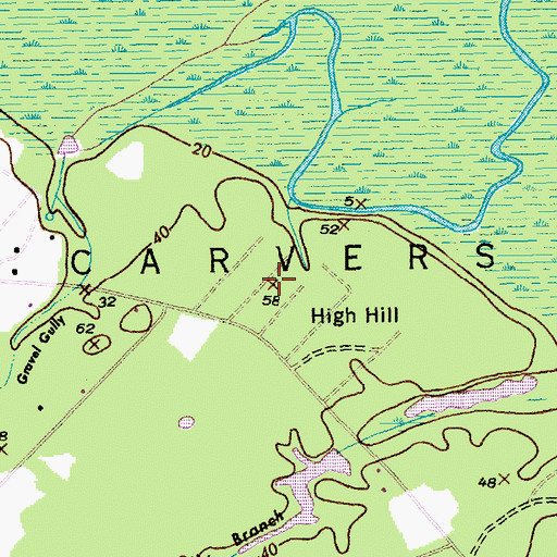 Topographic Map of High Hill, SC