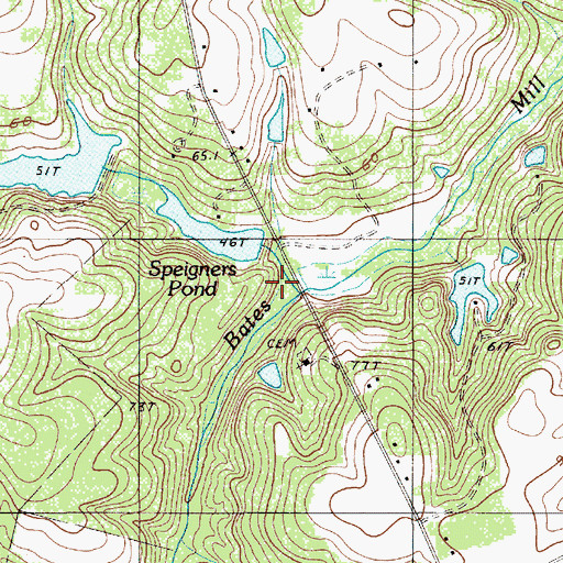 Topographic Map of High Hill Creek, SC