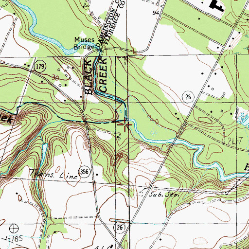 Topographic Map of High Hill Creek, SC