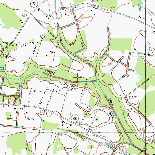 Topographic Map of High Hill Drainage Canal, SC