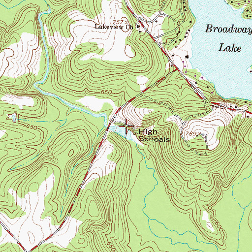 Topographic Map of High Schoals, SC