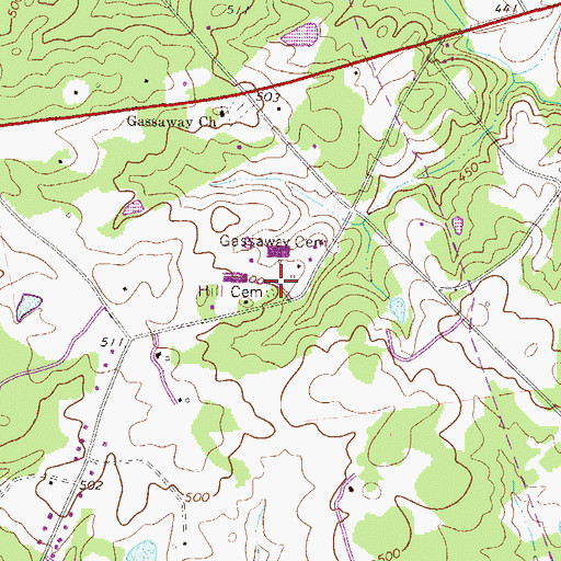 Topographic Map of Hill Cemetery, SC