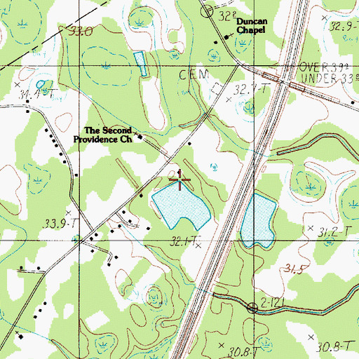 Topographic Map of Hill School, SC