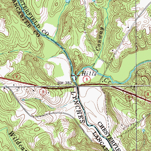 Topographic Map of Hills Creek, SC