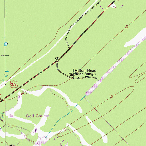 Topographic Map of Hilton Head Rear Range, SC