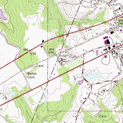 Topographic Map of Hite Cemetery, SC