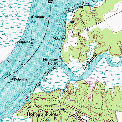 Topographic Map of Hobcaw Creek, SC