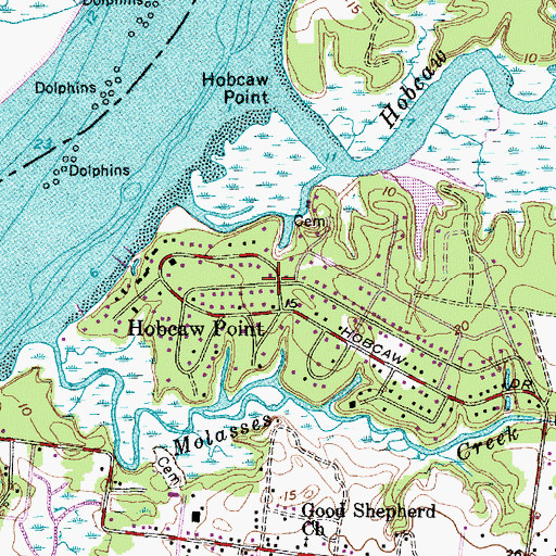 Topographic Map of Hobcaw Point, SC