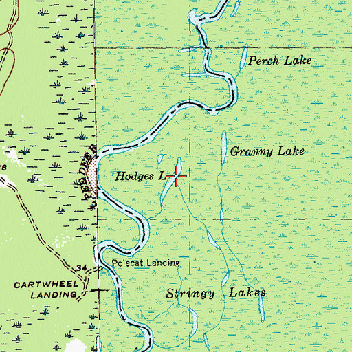 Topographic Map of Hodges Lake, SC