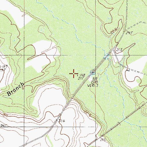 Topographic Map of Hog Branch, SC
