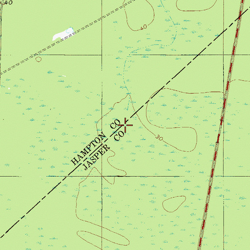 Topographic Map of Hog Branch, SC