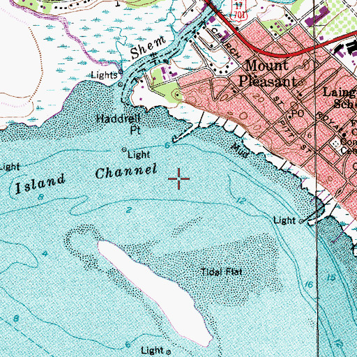 Topographic Map of Hog Island Channel, SC