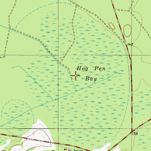 Topographic Map of Hog Pen Bay, SC