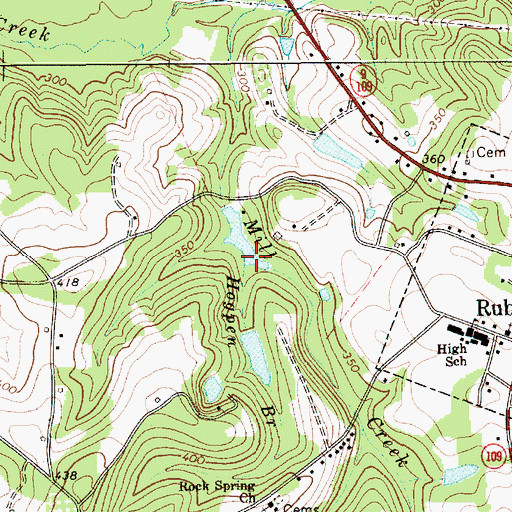 Topographic Map of Hogpen Branch, SC