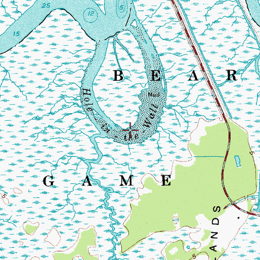 Topographic Map of Hole-in-the-Wall, SC
