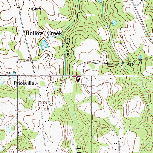 Topographic Map of Hollow Creek Church, SC