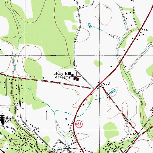 Topographic Map of Holly Hill Academy, SC