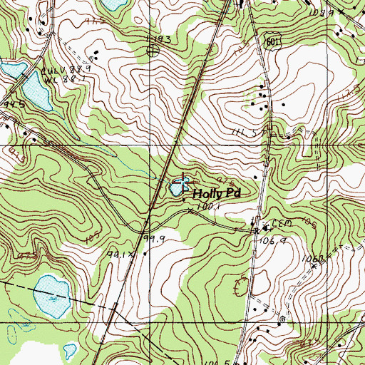 Topographic Map of Holly Pond, SC