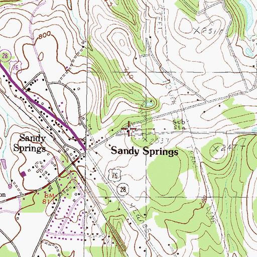 Topographic Map of Holly Springs Church, SC