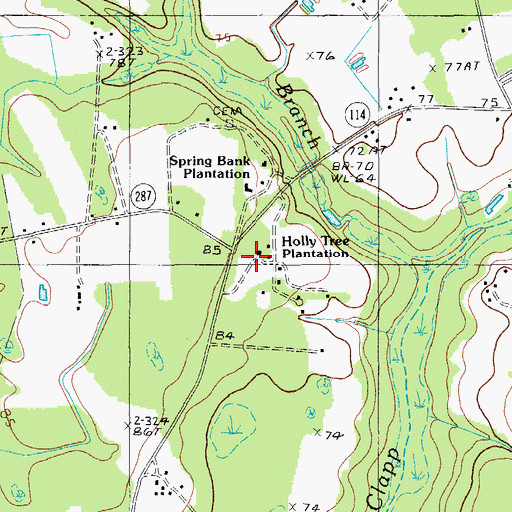 Topographic Map of Holly Tree Plantation, SC