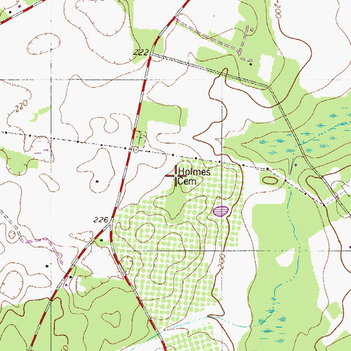Topographic Map of Holmes Cemetery, SC